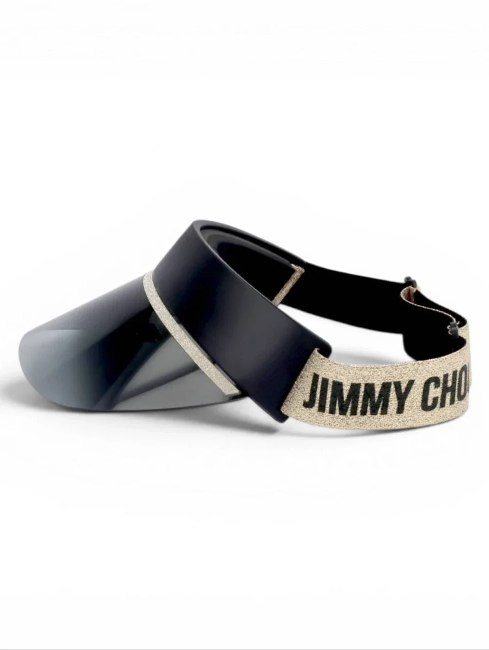 Jimmy Choo Logo-print visor hat Black Gold